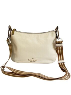 Kate Spade Rosie Crossbody Bag Small Cream Pebbled Leather Guitar Strap Purse